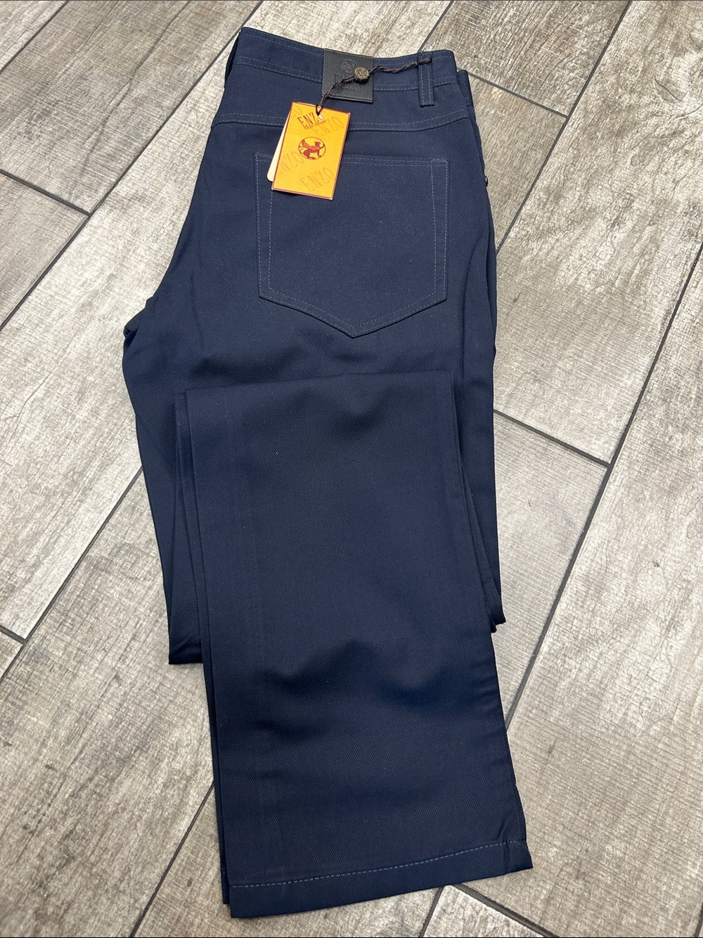 Enzo Tovare Men's Navy Straight-Leg Jeans / Lightweight Fabric NWT